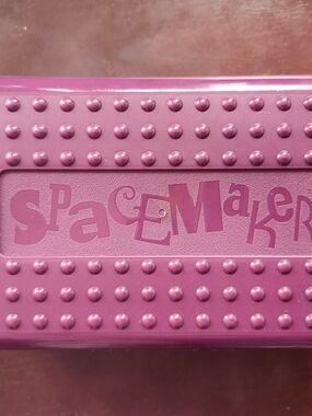 Vintage Spacemaker Pencil Box Navy/Maroon Plastic Storage Case Y2K 90s